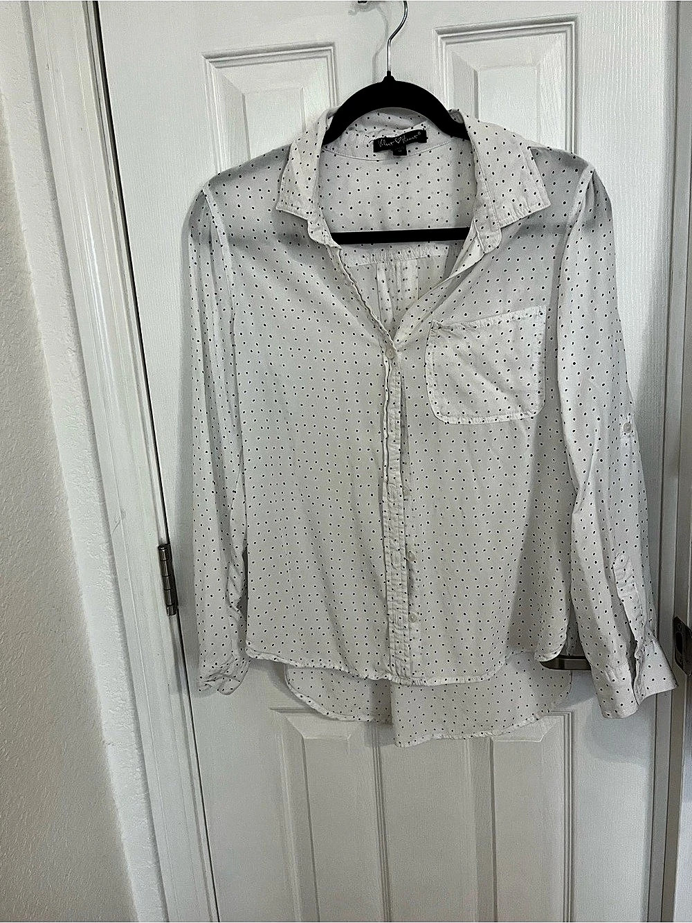 Velvet Heart Style 126260 Polka Dot Button Down White & Black Size Medium